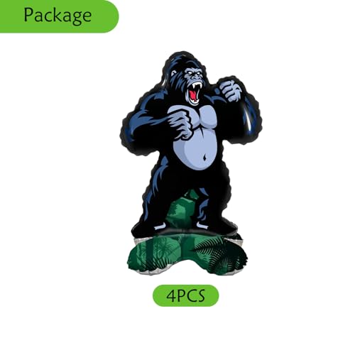 4PCS Gorilla Foil Balloons for Jungle Animal Theme Party