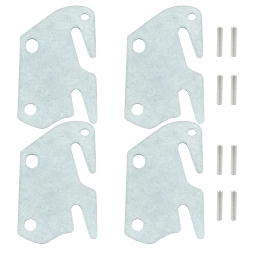 Hordion 4-Piece Wood Bed Rail Hook Plates - Heavy Duty Bed Frame Brackets