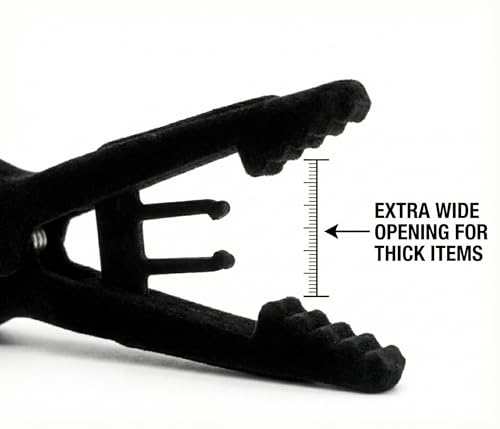 C CRYSTAL LEMON Velvet Hanger Clips - 20 Pack, Black Non-Slip Clips