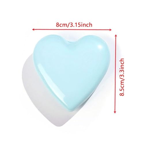 Heart Shape Folding Hair Brush with Mirror Compact Travel Pink