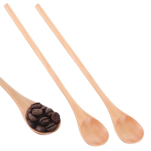 Natural Wooden Honey Spoons - 2 Pcs Birch with Long Handle