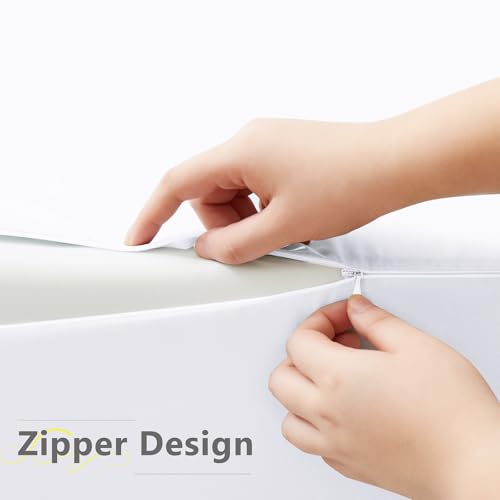 White Wedge Pillow Cover with Zipper and Side Pocket - 25" x 25" x 8"