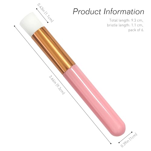 6-Piece Pink Lash Shampoo and Blackhead Removal Cleaning Brushes