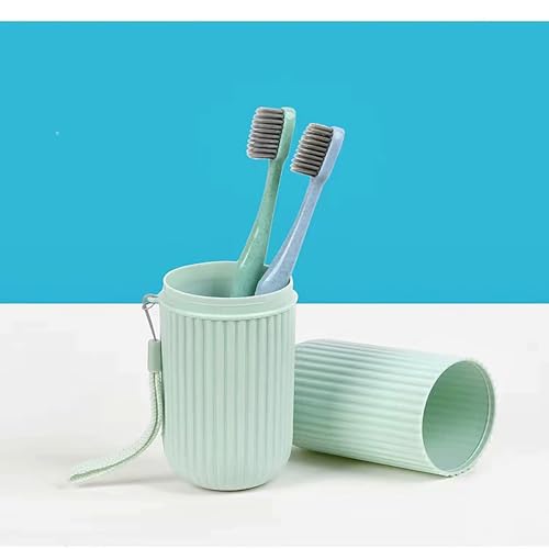 DJRDym Toothbrush Travel Case Set - Portable Holder Cup 3 Pack