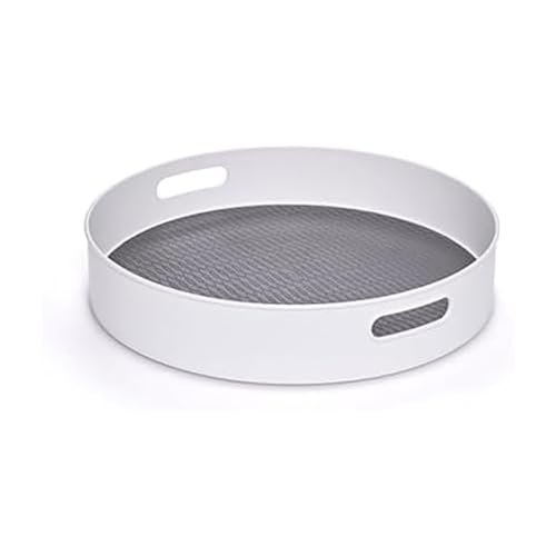 Copco 18-Inch Lazy Susan Organizer - White and Gray, Revolving Storage