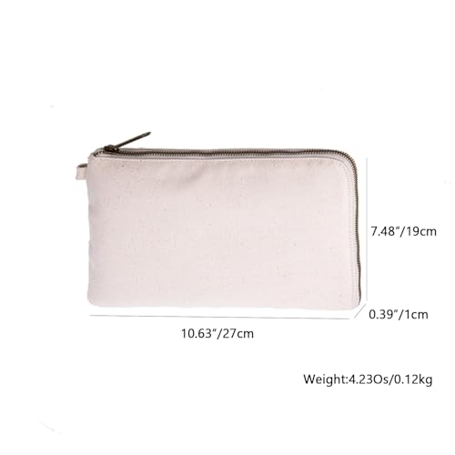 YONBEN Cotton Canvas Cosmetic Travel Zipper Pouch Storage Bag