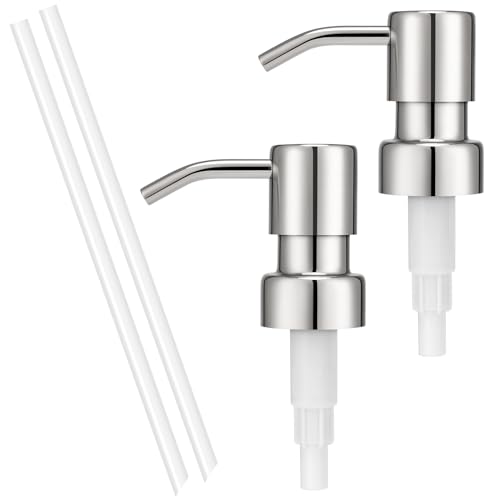 UHEY HOME 304 Stainless Steel Soap Dispenser Pump Replacement, 2 Pack, Silver