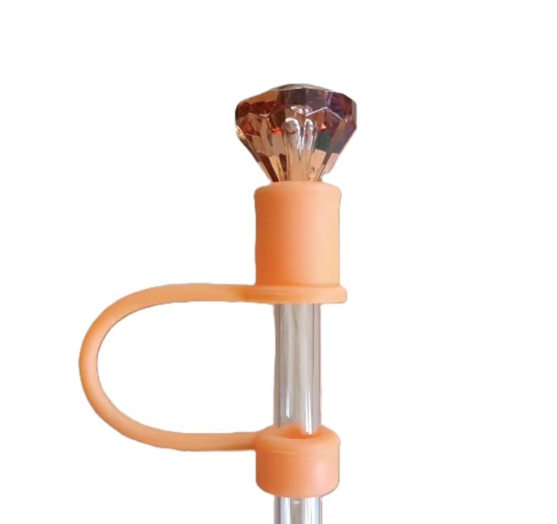 Silicone Straw Topper for Stanley 30 & 40 Oz - Cute Splash Proof Cap (Orange)