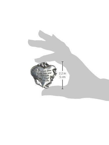 Cathedral Art Pewter Heart Visor Clip - Never Drive Faster