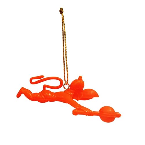 Orange Flying Hanuman Ji Idol Wall-Mounted Mirror - Pack of 2