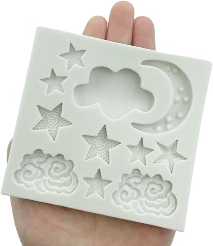 Star Moon Cloud Silicone Fondant Mold for Cake Decorating and Candy