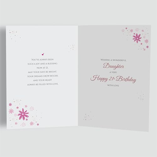 Granddaughter 21st Birthday Card with Printed Verse - Premium A5 Size UK Made