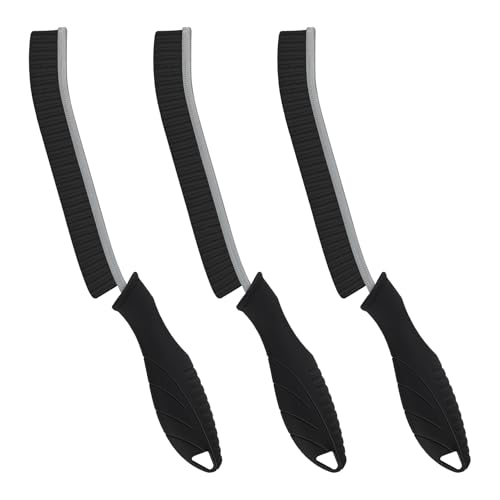 FOOGWEE Hard Bristle Crevice Cleaning Brush - 3 Pack, Black