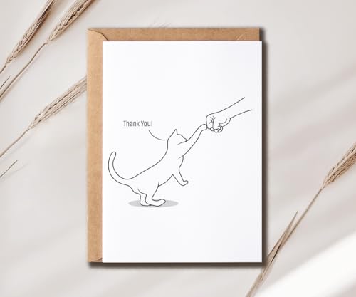 Thank You Cat Card for Vets & Cat Lovers - Cute Kitten Design