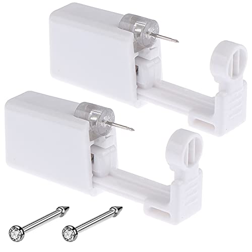 Prgislew 2 Pack Disposable Nose Piercing Gun Kit with Studs