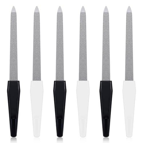 Metal Nail Files 6-Pack - Stainless Steel Double-Sided Emery Boards