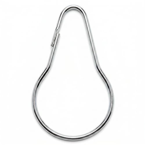 Rustproof Metal Shower Curtain Rings - 24 Pack, 2.7 Inch Silver Hooks