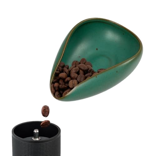 watchget Ceramic Coffee Dosing Tray - Small Dark Green Bean Weighing Dish