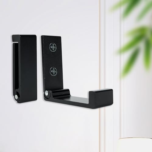 Aynoo 2 Pack Folding Heavy Duty Wall Coat Hooks - Black, Includes Hardware