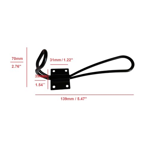 Heavy Duty Double Prong Wall Hooks - 5 Pack Black Rustic Coat Hooks