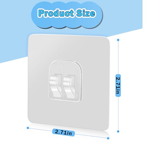 Transparent Shower Caddy Adhesive Replacement Hooks - 6 Pack