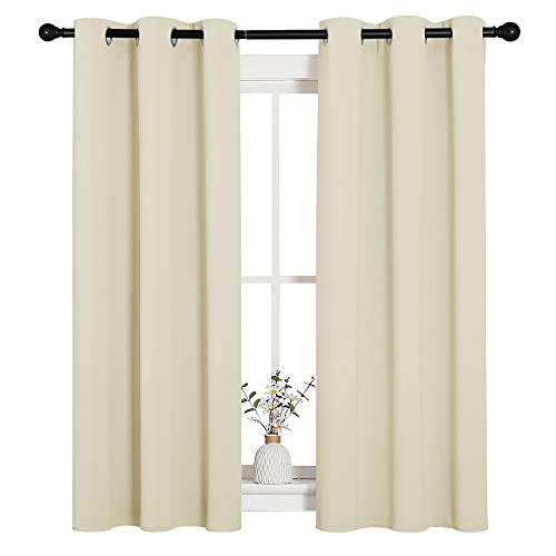NICETOWN Beige Room Darkening Curtains, 2 Panels, 34x54 inches