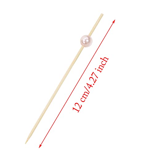20pcs Light Pink Bamboo Cocktail Picks - 4.7 Inch Food Sticks