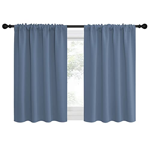 NICETOWN Stone Blue Blackout Curtains for RV Camper Windows, 42"W x 36"L (Pack of 2)