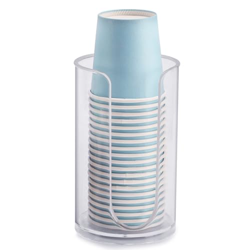 Clear Bathroom Disposable Cup Dispenser - 3oz to 5oz Paper Cup Holder