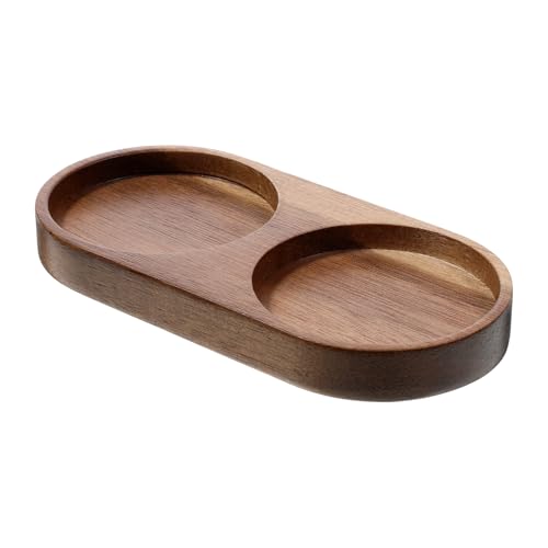 Wood Acacia Salt and Pepper Grinder Tray - Organizer for Mills & Shakers