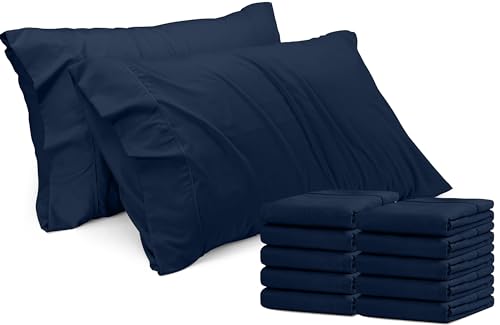 Navy Ultra Soft Microfiber Pillow Cases Set of 4 - Standard Size