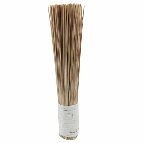Kyuionty 12-Inch Natural Bamboo Wok Brush - 2 Pack Flat Head Pot Scrubber