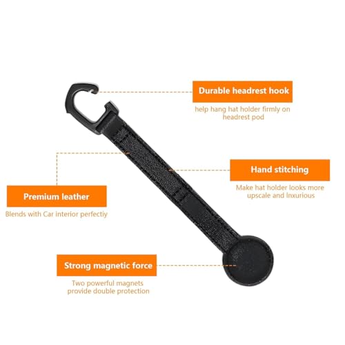 NAGRAN 2-Pack Magnetic Cowboy Hat Holder for Car & Truck Storage