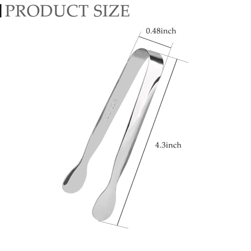 YOLCAR 3 Pack Mini Stainless Steel Serving Tongs - 4.3 Inch