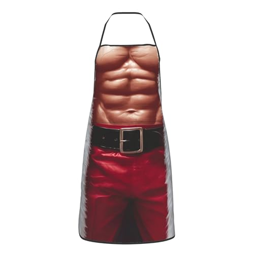 Christmas Men’s Kitchen Apron with Pockets for Cooking & Baking - Men & Women