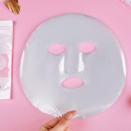 Borsicge 400-Pack Disposable Facial Mask Sheets Clear Plastic DIY Wrap