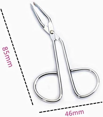 ROMI FLORIA Stainless Steel Scissors Shaped Eyebrow Tweezers with Slant Tip