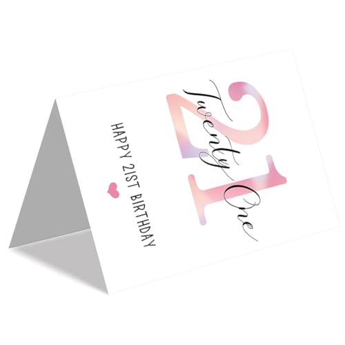 21st Birthday Greeting Card for Her ZN203 - Luxury Linen Cardstock