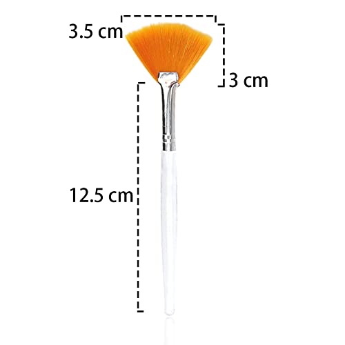 Soft 'N Style Taklon Fan Mask Brush - Acid Applicator (4-Pack, Yellow)