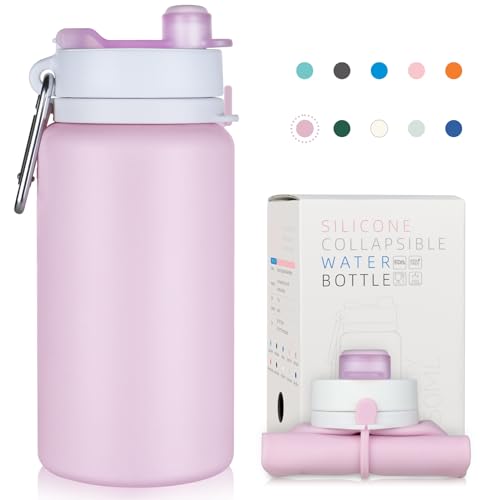 PLTCAT Taro Purple Collapsible Water Bottle - 19oz Silicone Travel Bottle