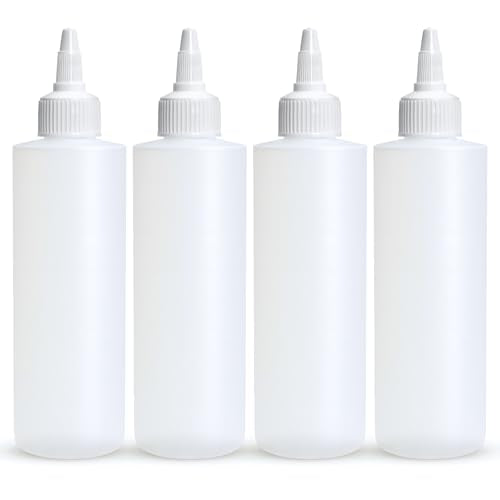 BRIGHTFROM 4 oz Squeeze Bottles, Leak-Proof Condiment & Craft Bottles - 4 Pack