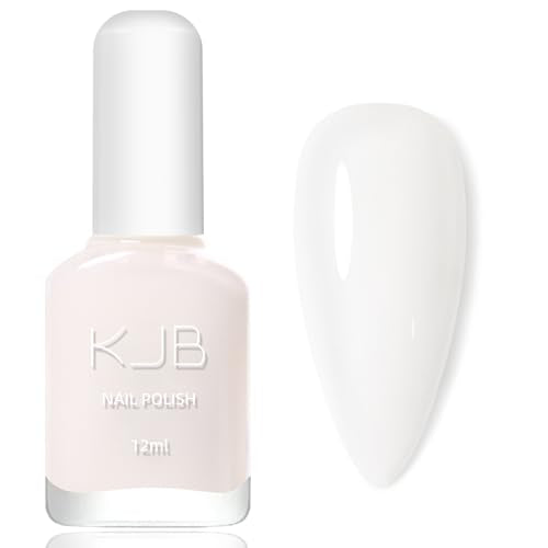AILALUO Shimmery White Nail Polish Glossy Chip-Resistant 0.35 fl oz