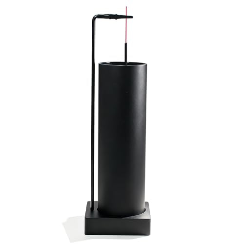 CODINOO Modern Upside Down Incense Holder with Glass Ash Catcher - Black