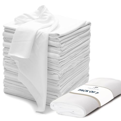 Valengo Lint Free Rags - 100% Cotton, 17"x17", Pack of 7