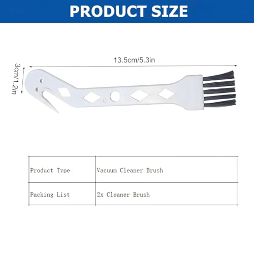 2-Pack White Handheld Vacuum Cleaning Brush for Hair & Dust