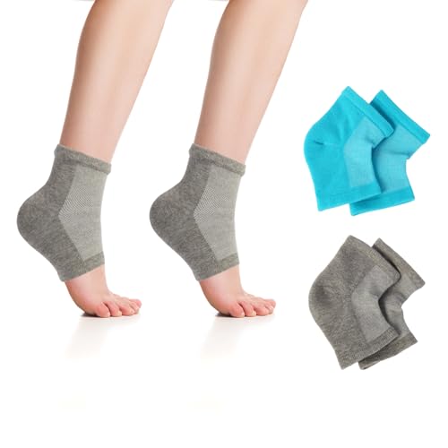 Silicone Gel Heel Socks for Dry Cracked Feet 2 Pairs Moisturizing