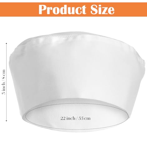 White Chef Hat for Men and Women - Comfortable Breathable Beanie