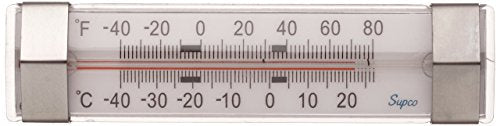 Supco ST06 Stainless Steel Freezer Refrigerator Thermometer -40 to 80°F