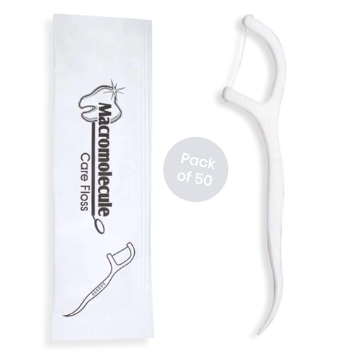 Dental Floss Picks Pack of 50 Individually Wrapped Oral Care Flossers