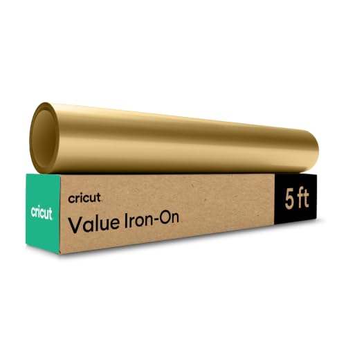 Cricut Value Iron-On Heat Transfer Vinyl, Gold 12in x 5ft Roll